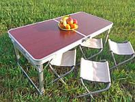 Стол туристический складной усиленный Folding table походный столик и стулья Heavy стол чемодан для пикника