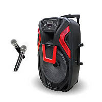 Портативная колонка чемодан с 2 микрофонами пультом дистанционного управления ZXX1503 акустическая колонка BIN