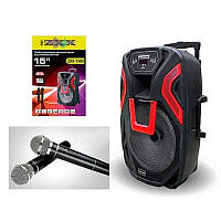 Акустическая колонка чемодан со стойкой под гитару Bluetooth колонка с микрофоном эквалайзером подсветкой BIN