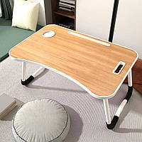 Складний стіл-підставка для ноутбука та планшета (60х40х27 см) / Портативний багатофункціональний столик для ліжка