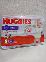 Трусики-подгузники детские Huggies Pants 5 размер для девочек 12-17 kg 34 штуки в упаковке