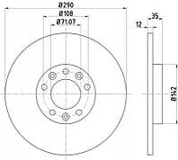 Тормозные диски TEXTAR 92267303 Citroen C4, Spacetourer; Peugeot Traveller, 5008, 308, Expert, 508; Toyota