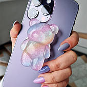 Телескопічний тримач для телефона Cute Teddy Bear Clip Rainbow Udt18