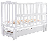 Кровать BabyRoom Зайчонок ZL-301 маятник продольного качания, ящик, откидной бок белый