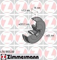 Тормозной барабан ZIMMERMANN 470.1855.00 Dacia Logan, Sandero; Renault Logan