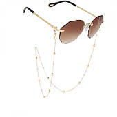 Тонкий золотий ланцюжок для окулярів із зірками та перлами, 72 см, Ldk09