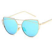 Модні сонцезахисні окуляри в стилі глем-рок сині Ok21Wz7
