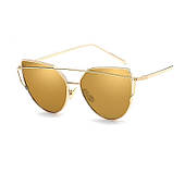 Модні золоті сонцезахисні окуляри в стилі глем-рок Ok21Wz19