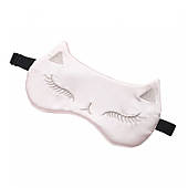 Рожева атласна декоративна маска для сну для кішок Opk01R