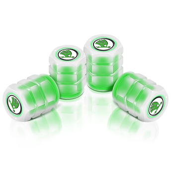 Флуоресцентні ковпачки на ніпель для SKODA 4шт/1уп Ковпачки, що світяться Зелений (KG-11567)