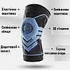 Бандаж на колінний суглоб BD AB006U. XXL/44-46см. Напівжорсткий. Ребра жорсткості. Кільце-Фіксатор. Чорно-Сірий. Бандаж коліна., фото 6