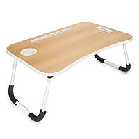 Складной столик для ноутбука 60х40х27 см / Деревянный столик-подставка для ноутбука и планшета