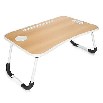 Складний столик для ноутбука 60х40х27 см / Дерев'яний столик-підставка для ноутбука та планшета