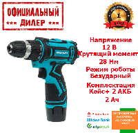 Аккумуляторный шуруповерт Grand ДА-12 (12 В, 2 А/ч, двухскоростной) INT