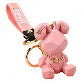 Брелок для ключів із геометричним ведмедиком Тедді Рожевий Brl157