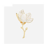 Декоративна брошка Перли Квітка Магнолії Bz147