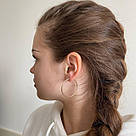 Великі срібні сережки кільця кільця Конго ф. 3,5 см. Сережки зі срібла жіночі 925 проба позолочені, фото 5