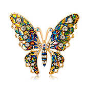 Декоративна кришталева брошка-метелик Bz111