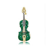 Декоративна брошка Зелена Скрипка Bz80