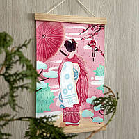 Декоративный настенный гобелен Японская гейша