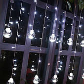 Світлова завіса, підвісні світлодіодні кульки холодного кольору Village-1007W