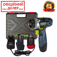 Аккумуляторная дрель-шуруповерт Титан PDS3012Q SET (12 В, 2 х 2.0 Ач, ЗУ, Кейс, Съемный быстрозажимной патрон)