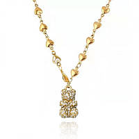Ожерелье с плюшевым мишкой из нержавеющей стали, позолоченное золото 14 карат Nst1627