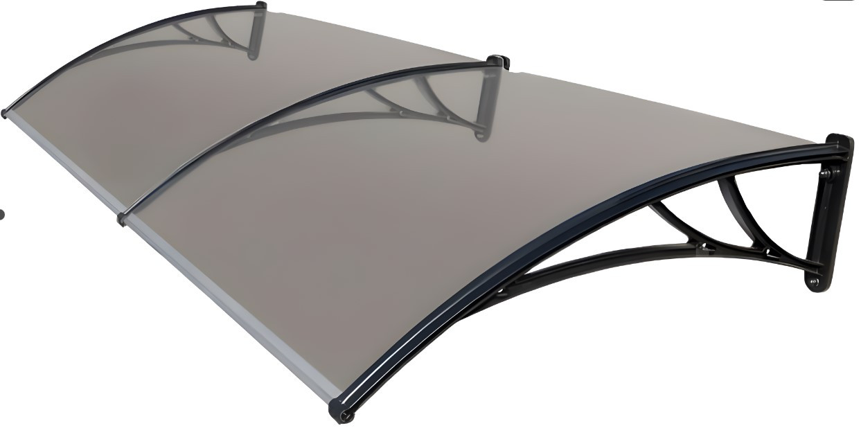 Козирок 0,99х1,5м навіс з монолітного полікарбонату з кронштейнами і кріпленням, фото 1