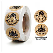 500 шт. різдвяні наклейки на стрічці діаметром 25 мм, декоративні наклейки, самоклейні етикетки Nnk15