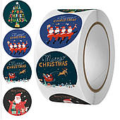 500 шт. різдвяні наклейки на стрічці діаметром 25 мм, декоративні наклейки, самоклейні етикетки Nnk14