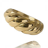 Кільце з неіржавкої сталі з покриттям з 14-каратного золота Pst827