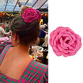 Шпилька для волосся з великою пряжкою XL, квітка троянди, фуксія, 9 см, Sp288F