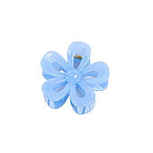 Шпилька для волосся з пряжкою, синя, XL, квітка, 6,5 х 7 см, Sp276N