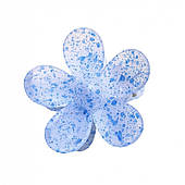 Шпилька для волосся з пряжкою XL, сині квіткові плями, 7,5 х 7 см, Sp274