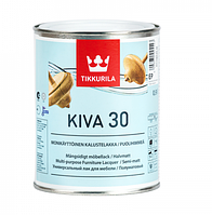 Лак мебельный на водной основе Tikkurila Kiva 30 ( Полуматовый ) 0,9л