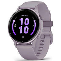 Garmin Vivoactive 5 Metallic Orchid Aluminum Bezel with Orchid Case and Silicone Band