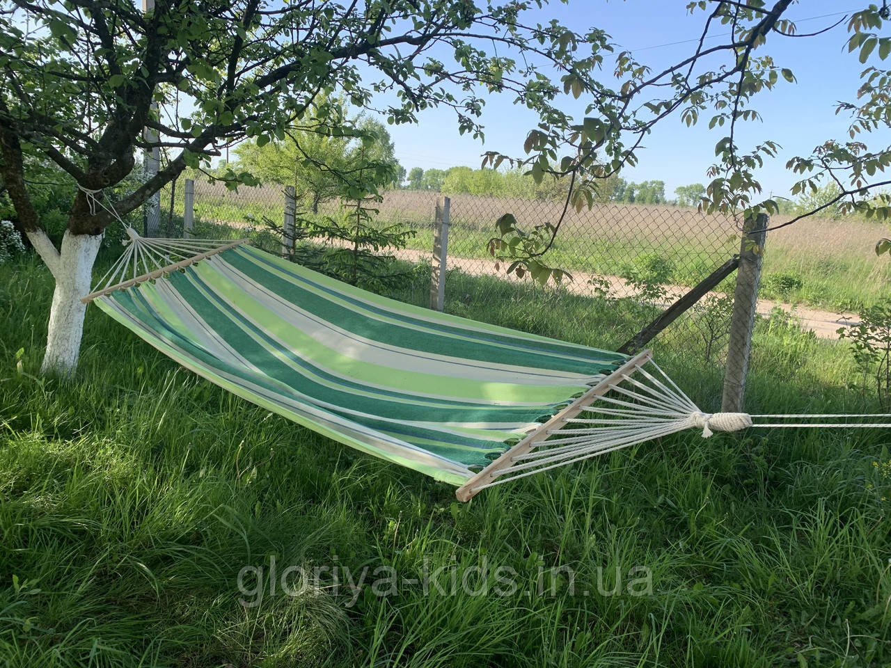 Гамак UP! (Underprice) у смужку 100x200 см зелений в смужку