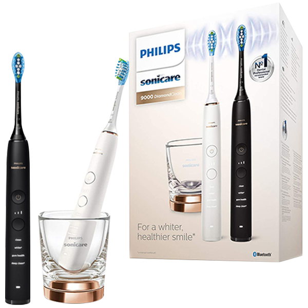 Набір електричних зубних щіток Philips Sonicare 9000 HX9914/57 DiamondClean Smart White & Black