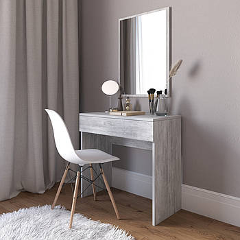 Туалетний макіяжний столик з ящиком колір бетон (без дзеркала)