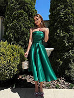 Вечернее платье шелк изумруд
