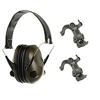 VIO Професійні захисні навушники + кріплення чебурашки олива