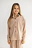 Класичний костюм для дівчинки брюки палаццо та сорочка (134-158см) | Костюмна тканина | Колір беж, фото 3