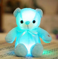 Мягкая игрушка ночник Мишка с подсветкой 30 см голубой