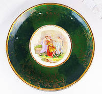 Старинная антикварная тарелка. Фарфор. Авторская подпись