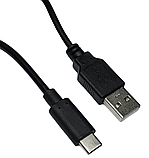 Кабель USB 2.0 AM to USB Type-C QC 1.5A 1м шнур швидкої зарядки живлення синхронізації чорний, фото 2