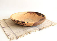 Салатник деревянный ручной работы, диаметр 30,5 см, высота 6 см (1661)