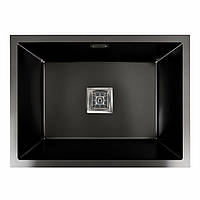 Кухонна мийка Platinum Handmade PVD 58*43 чорна монтаж під столешню HSB (квадратний сифон 3,0/1,0)