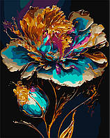Картина по номерам 40×50 см Kontur. Яркий пион с красками металлик DS0599
