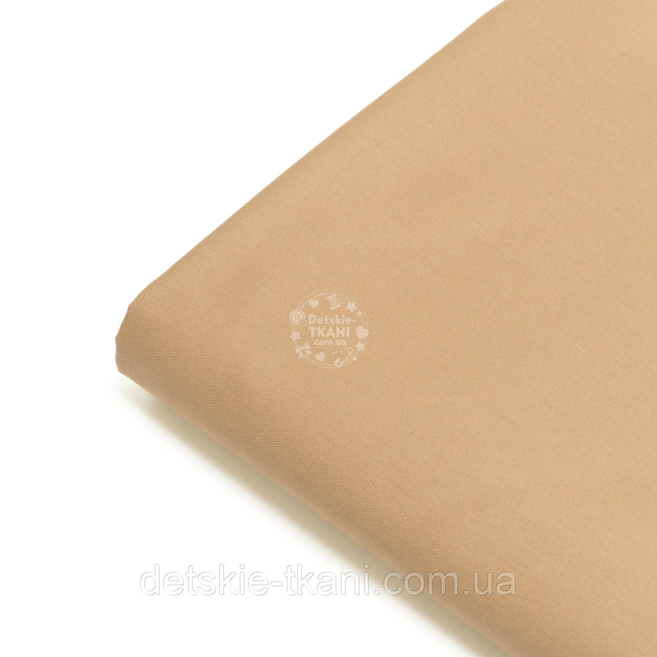 Клапоть сатину однотонний колір кемел №5070с, розмір 31*160 см, фото 1