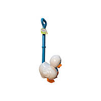 Іграшка каталка качка Push & Pull White Duck для малюків  з анімованим крякаючим звуком Біла